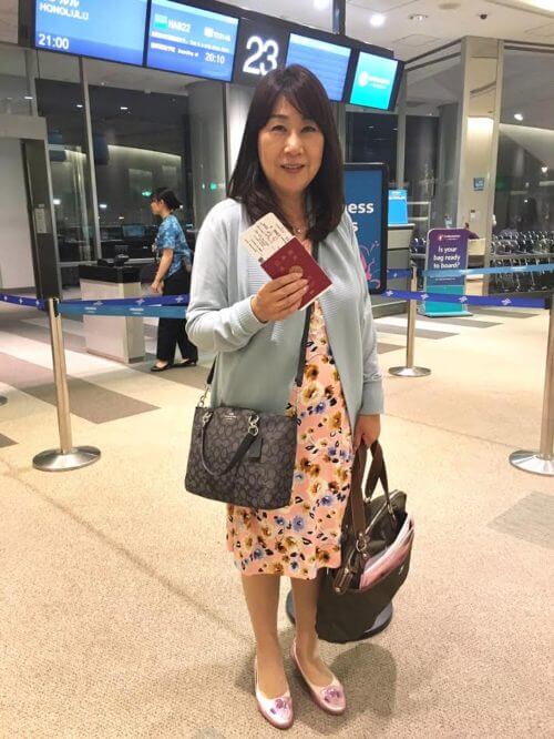 還暦ハワイ旅行飛行機内ファッション紹介！