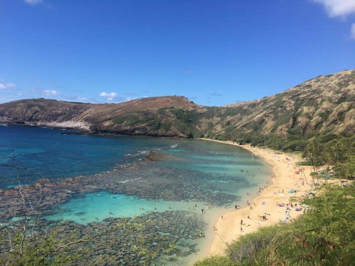 ハワイ母娘旅行・ハナウマ湾シュノーケリング