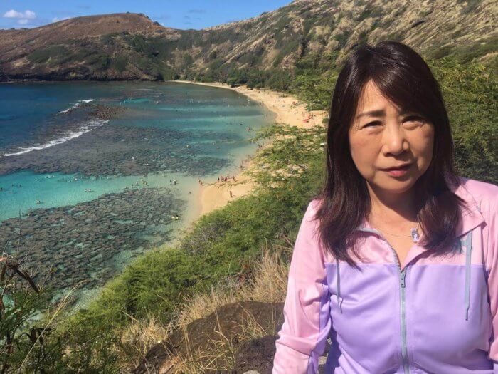 ハナウマ湾と６０代編集長ままリン