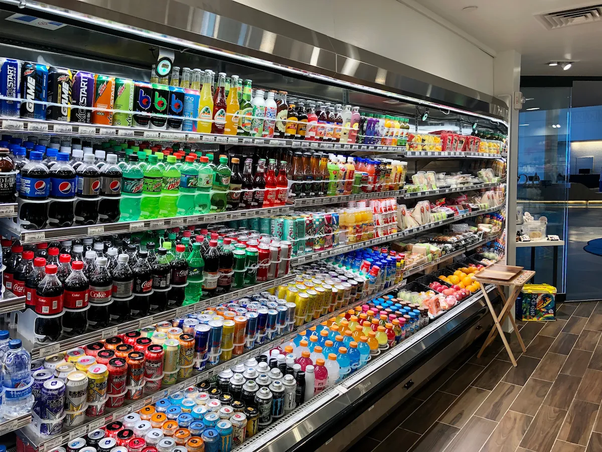 Drinks and snacks at Prince Waikiki shop