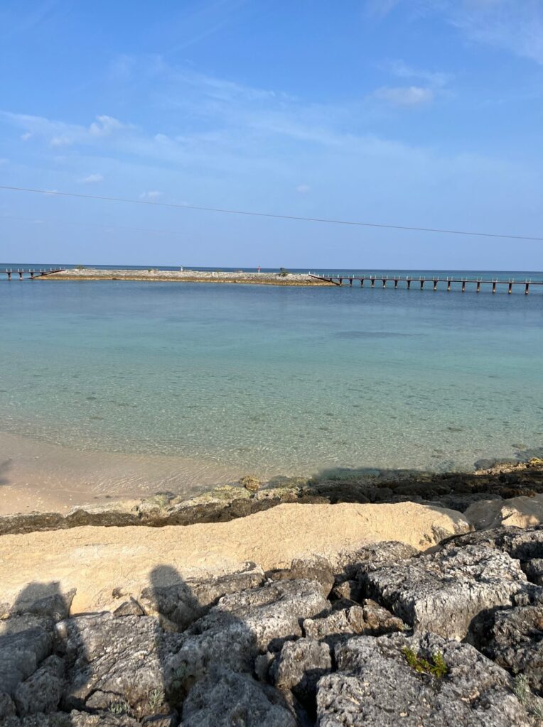 シェラトン沖縄のビーチの散歩中に眺めた海