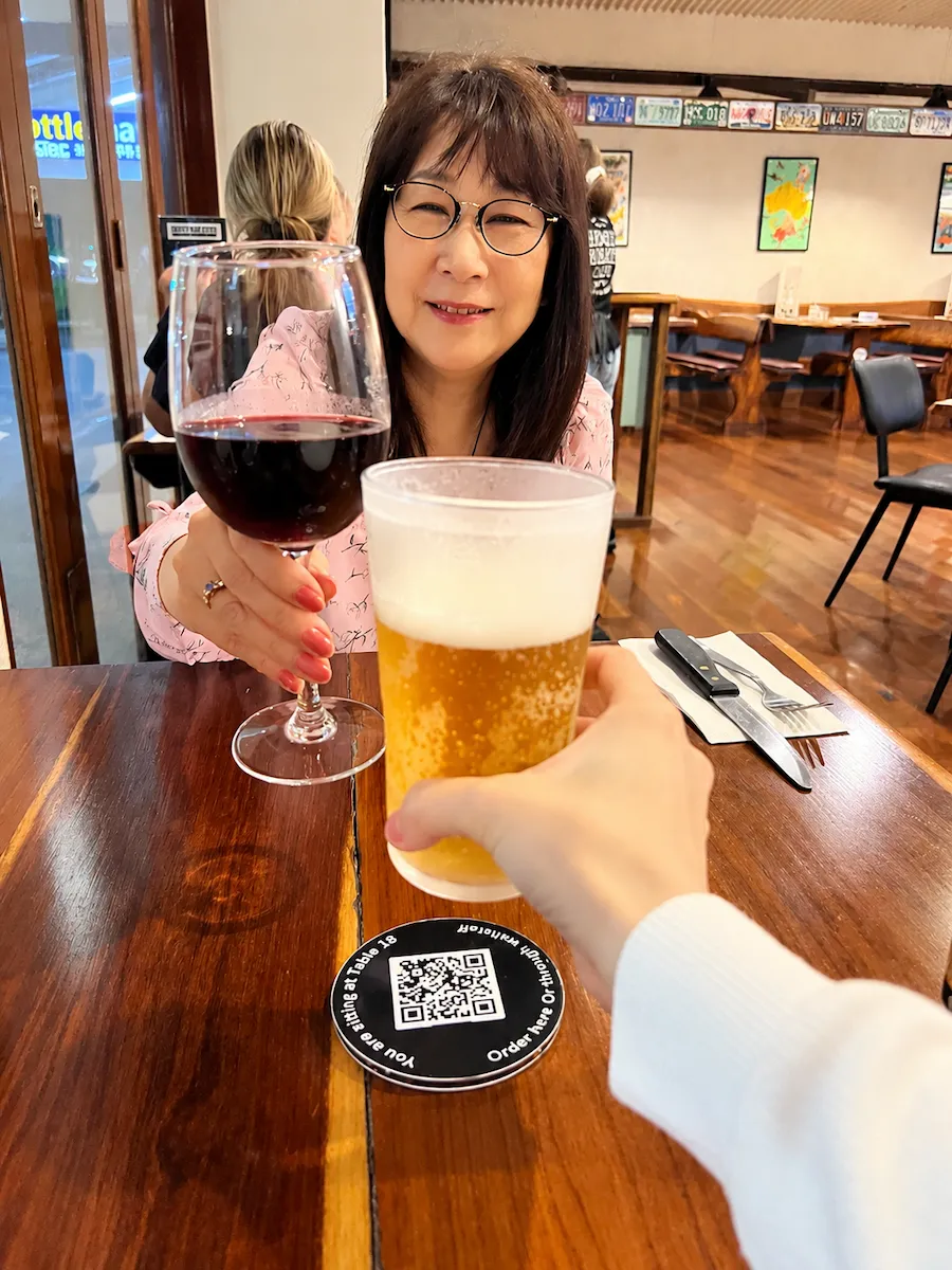 Red wine at Hog's Breath Cafe Cairns