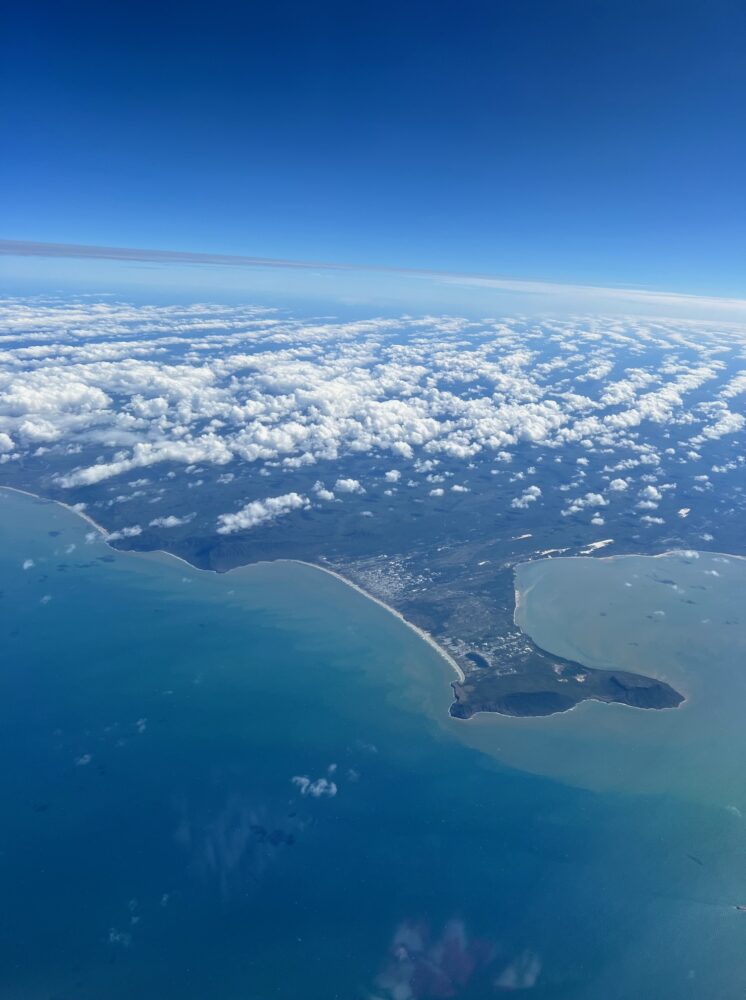 ケアンズ発ヴァージンオーストラリア航空の空の上