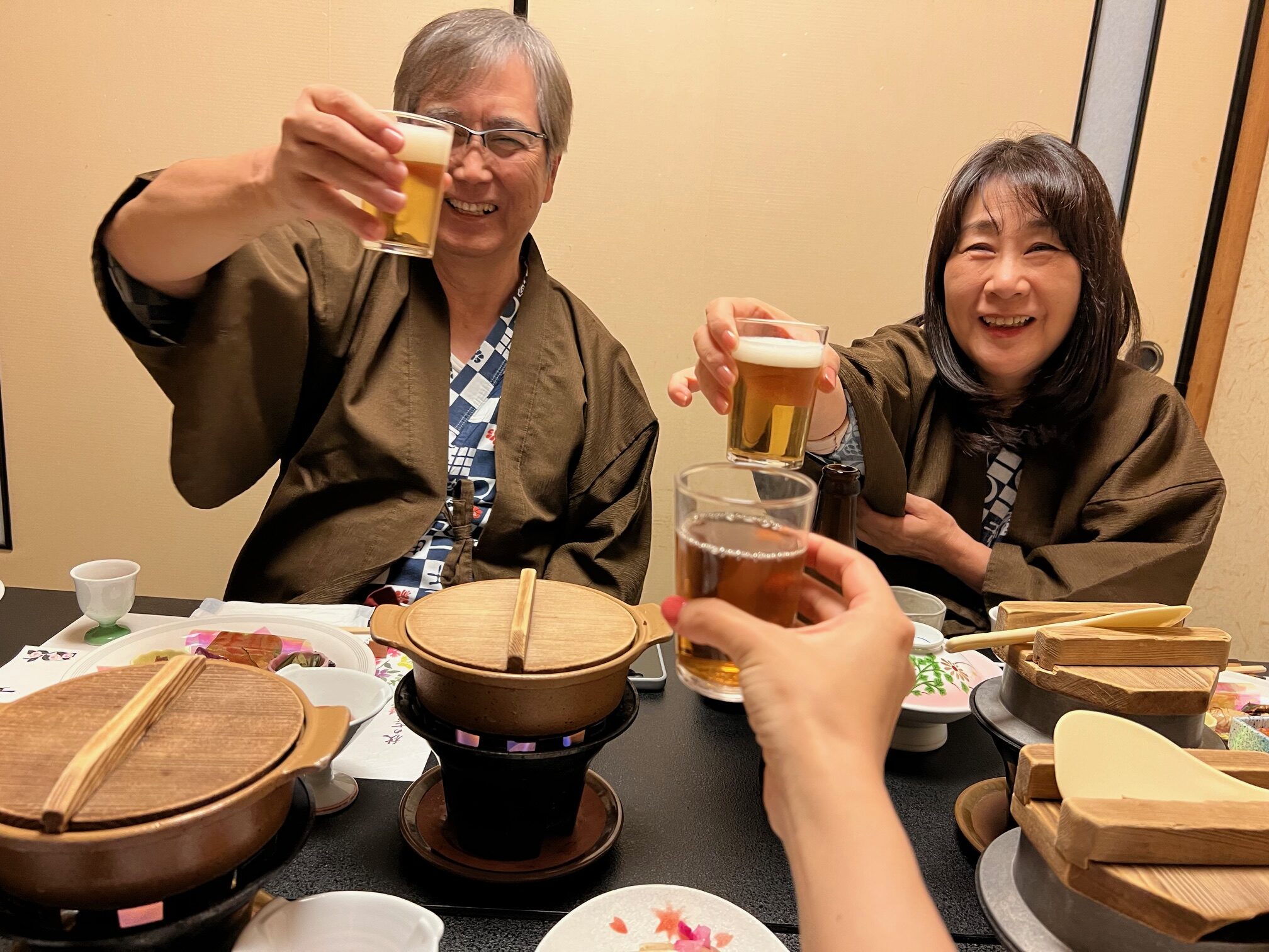 クラブウィンダム千曲館・夕食・ビールで乾杯