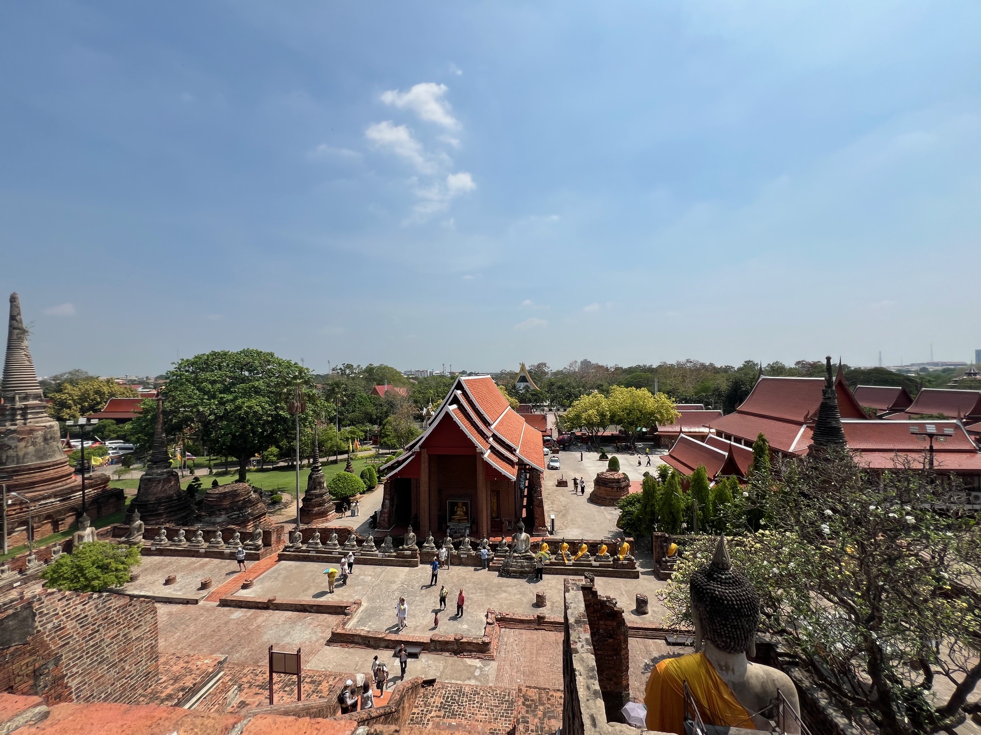 ワット・ヤイ・チャイ・モンコン（Wat Yai Chai Mongkhon）」のメインの仏塔へ上った景色