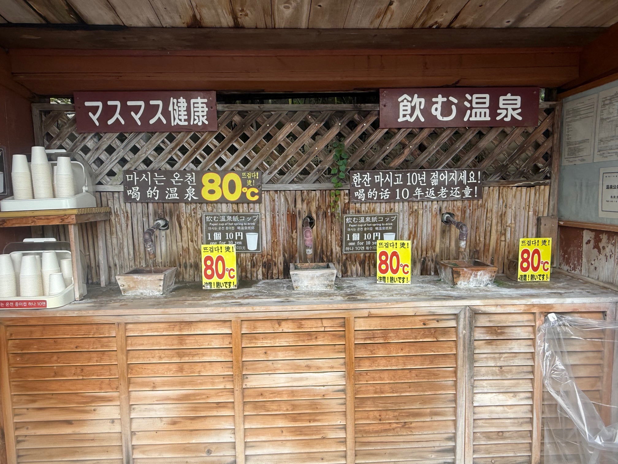 大分・別府名物「地獄めぐり」かまど地獄にある飲む温泉