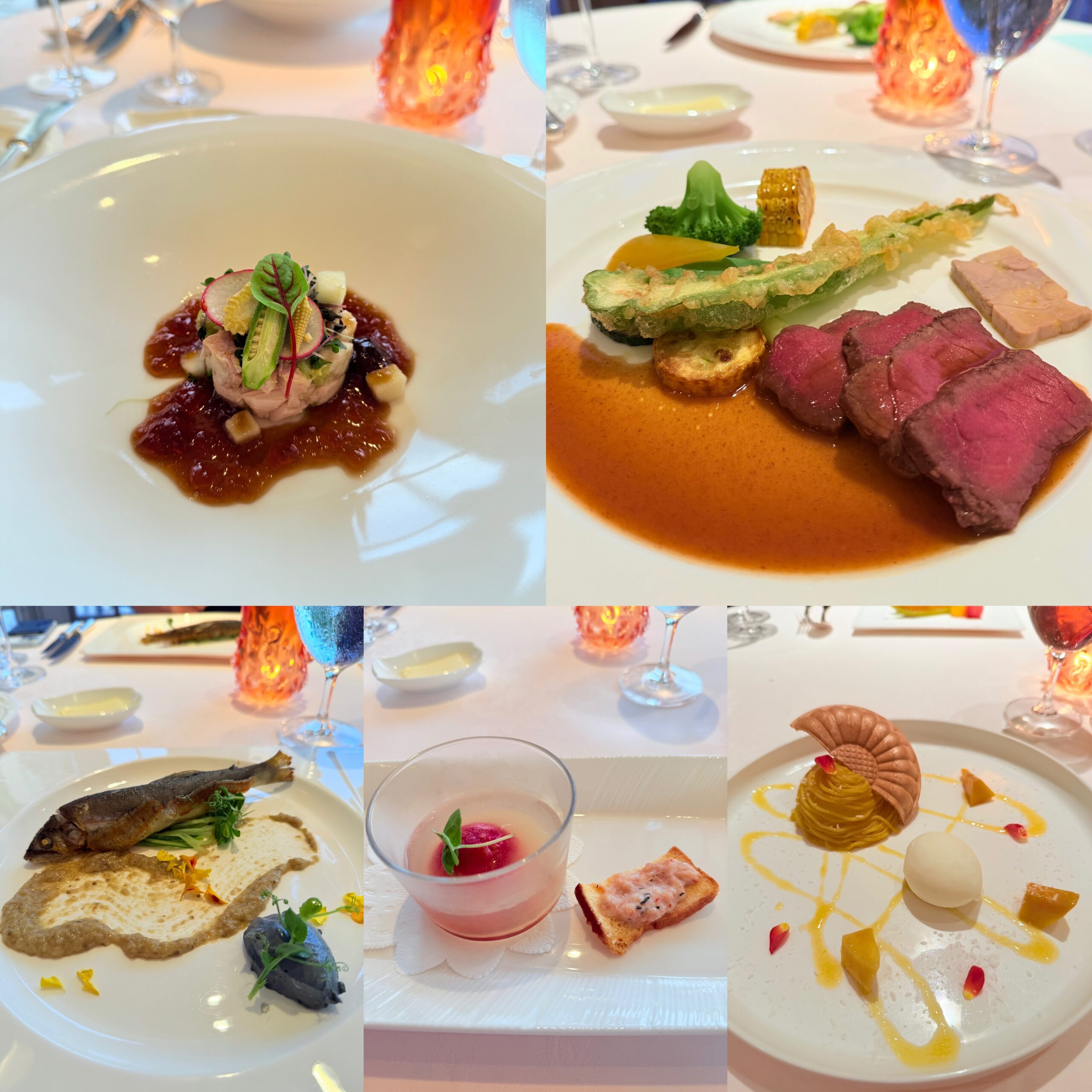 ラ・クラッセ・ドゥ・シェネガのレストランのフレンチディナー