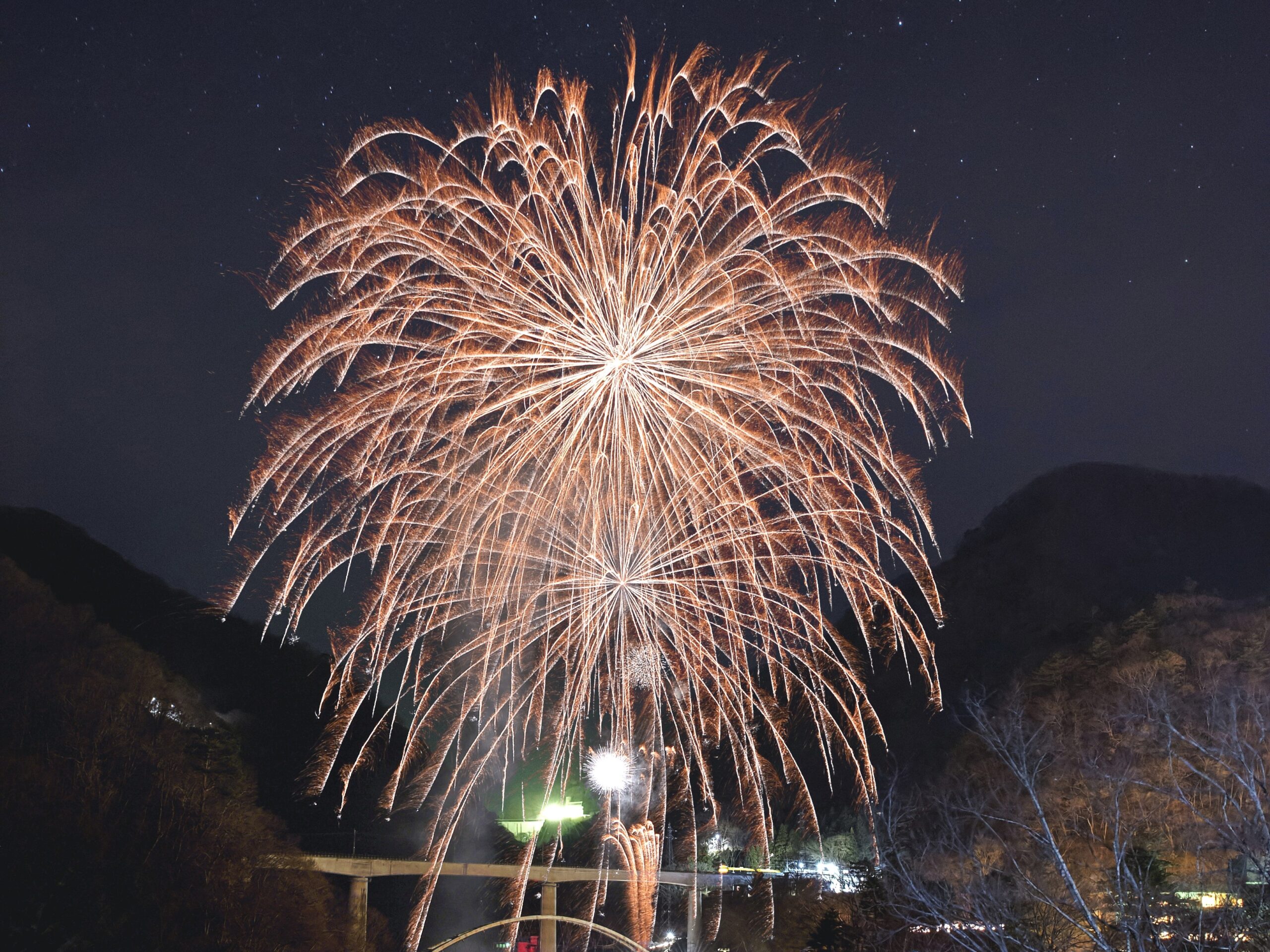 川治温泉の仕掛け花火