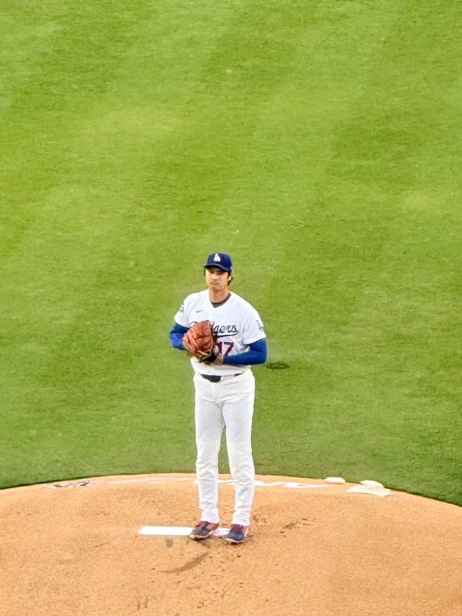 2RSから見たドジャーススタジアムと大谷翔平さん(スマホで拡大)