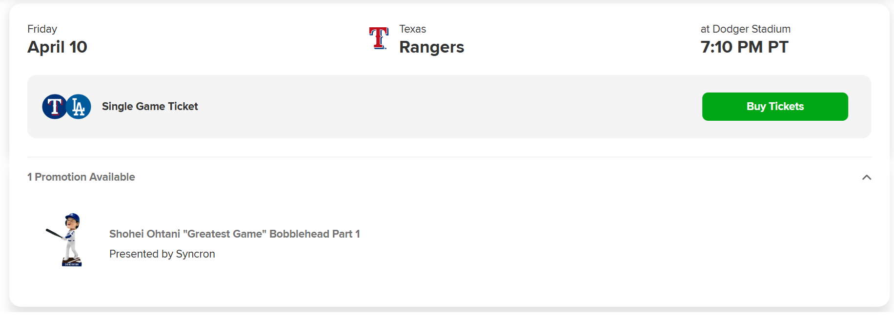ロサンゼルスドジャース公式サイト（チケット購入）ボブルヘッドデー