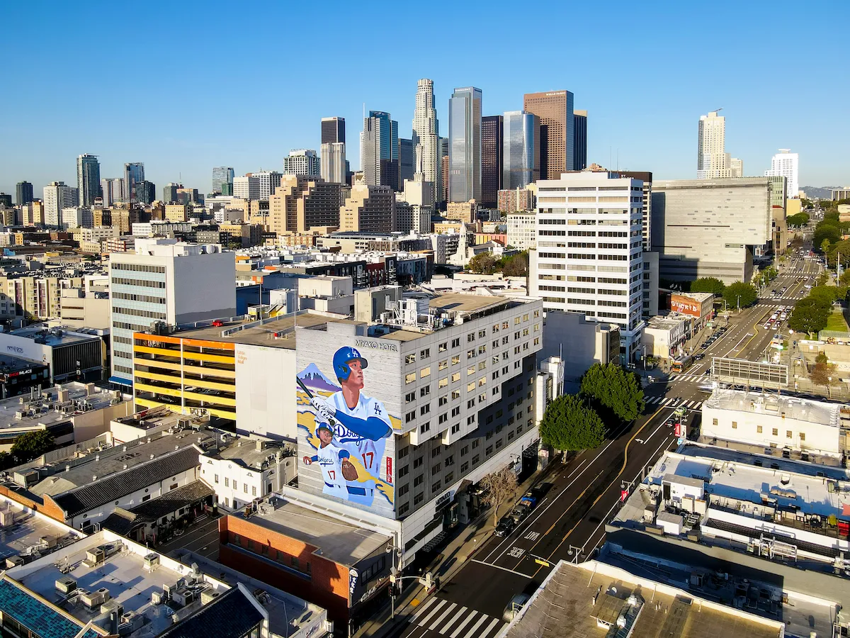 都ホテルロサンゼルスの大谷翔平選手の壁画