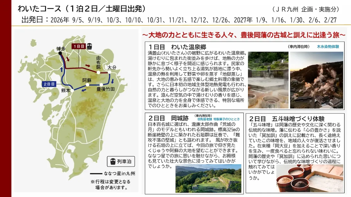 ななつ星in九州「わいたコース」