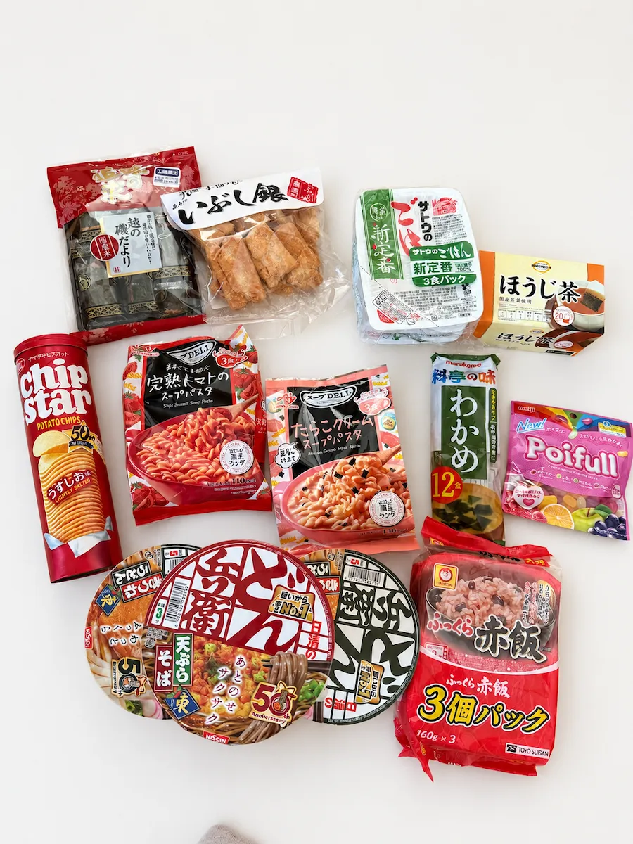 ロサンゼルス旅行の持ち物｜カップ麺スナック菓子