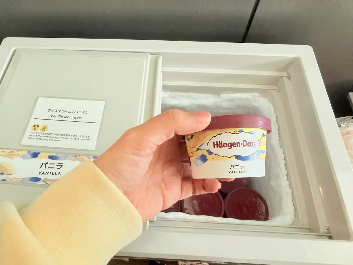 羽田空港スカイラウンジの軽食（ハーゲンダッツ）