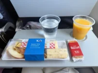 アメリカン航空国内線の機内でチーズの盛り合わせを購入