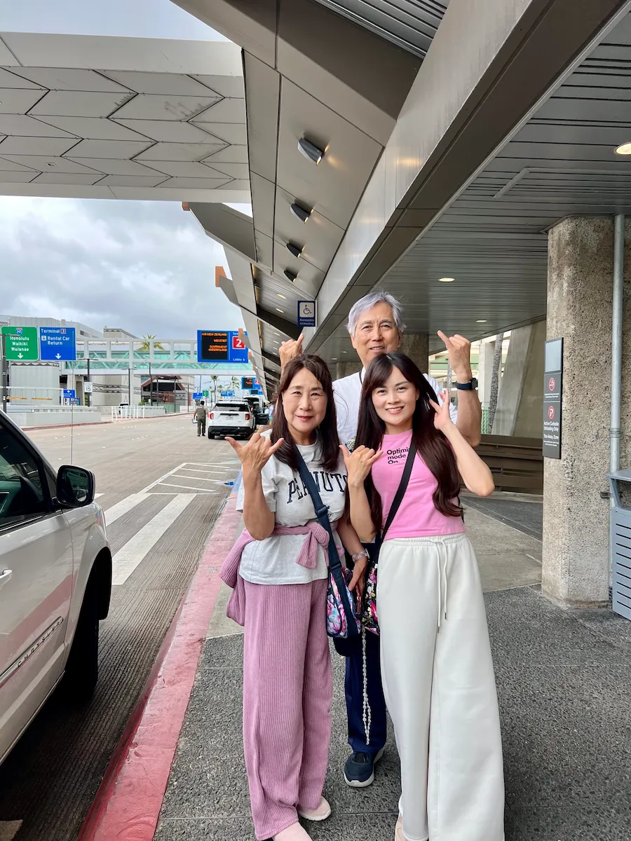ハワイの空港にて