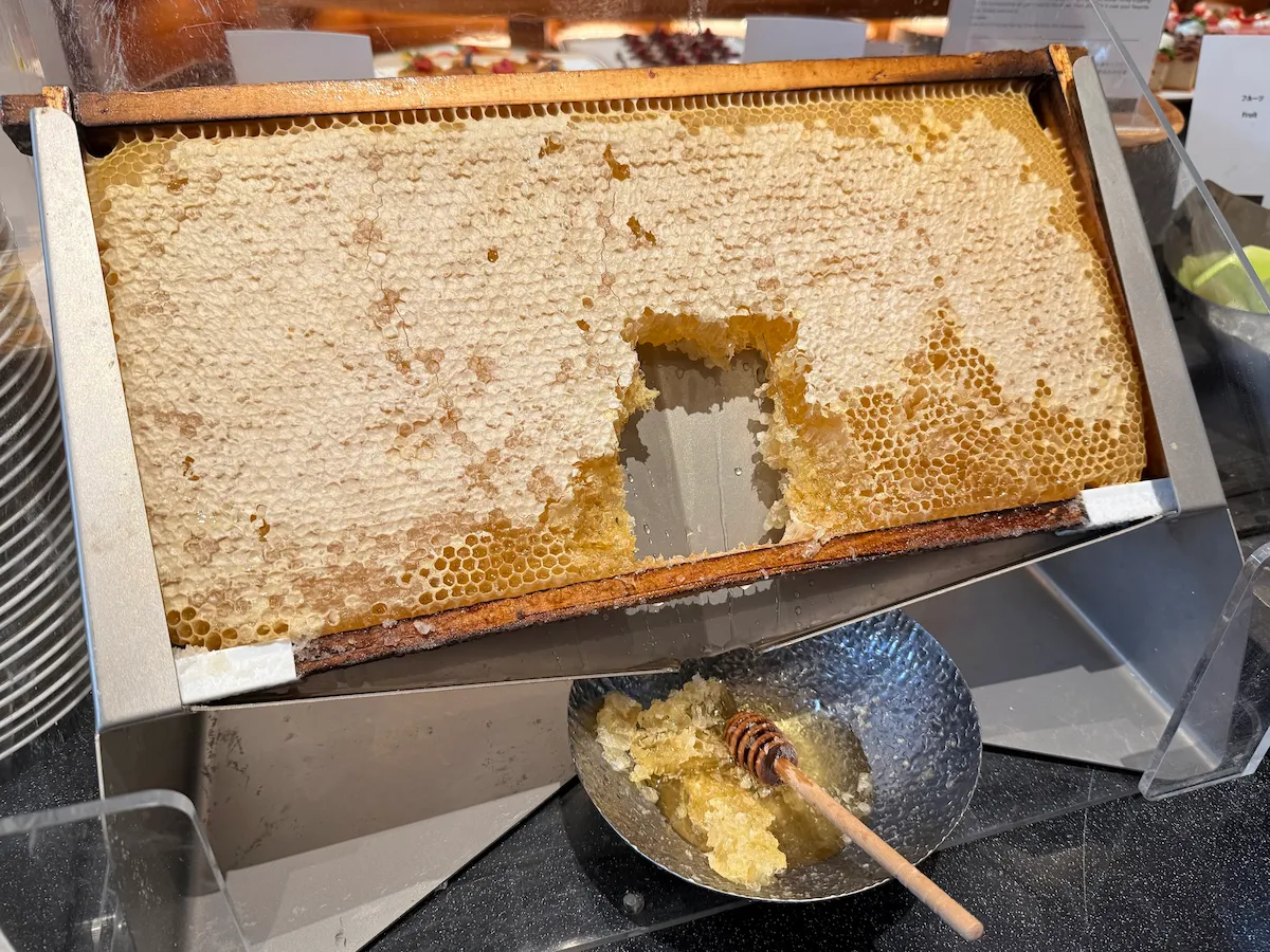 ハチの巣から直接蜂蜜を取る